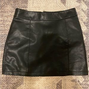 black leather skirt